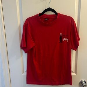 OG Stussy Red Short Sleeve “Knowledge is King” Tee, size Medium.